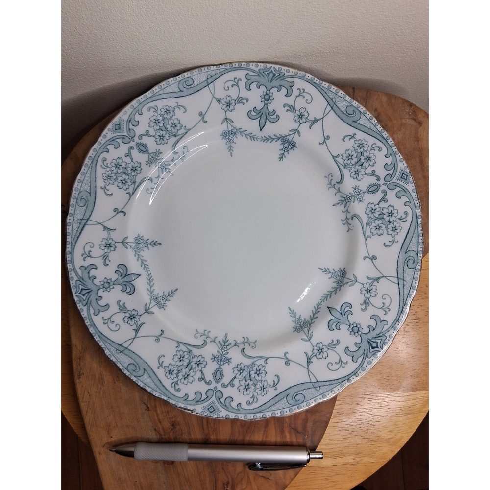 Burgess & Leigh Sydenham Flow Blue Antique Semi Porcelain Plate Burslem England